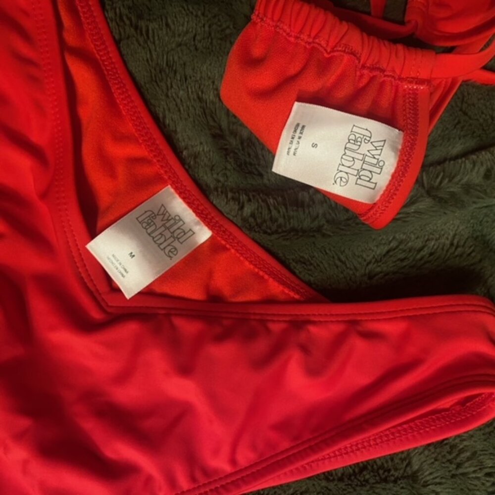 Wild Fable Red String Bikini Set - Picture 2 of 2